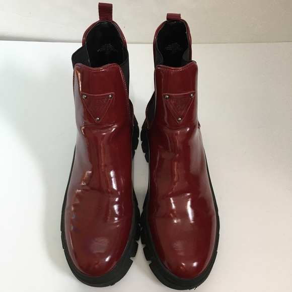 Guess Hestia Chelsea Medium Red Chink Sole Platform Pull on Ankle boots - Picture 5 of 16